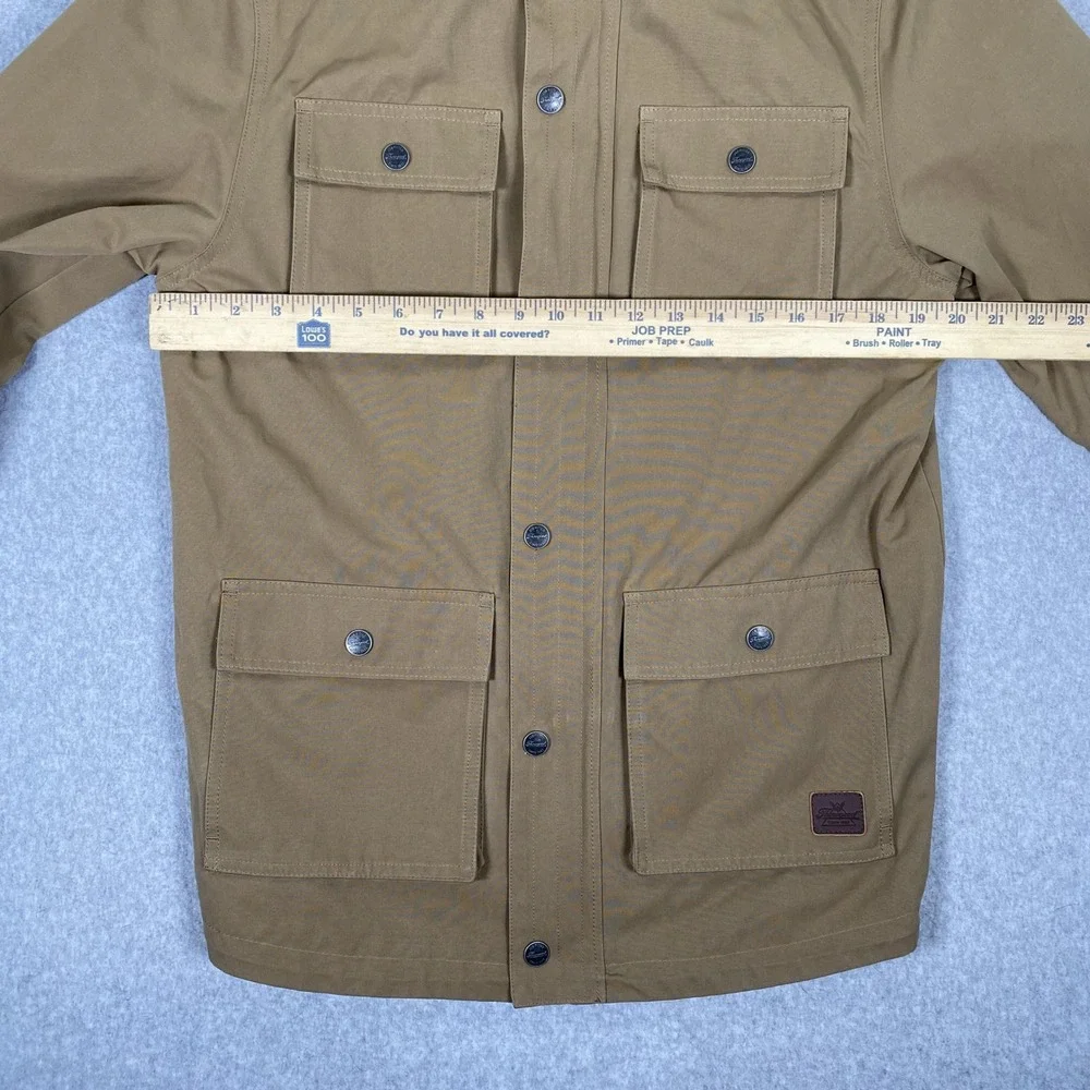 Thorogood Field Jacket Mens MD Tan Hooded Utility Multi-Pocket Workwear Coat